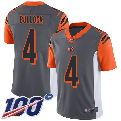 Cincinnati Bengals Limited Silver Men Randy Bullock Jersey NFL Footballl #4 100th Season Inverted Legend